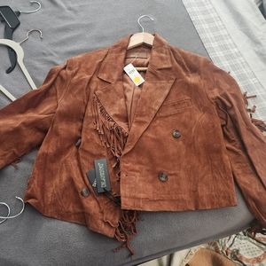 Designer leather jacket never worn